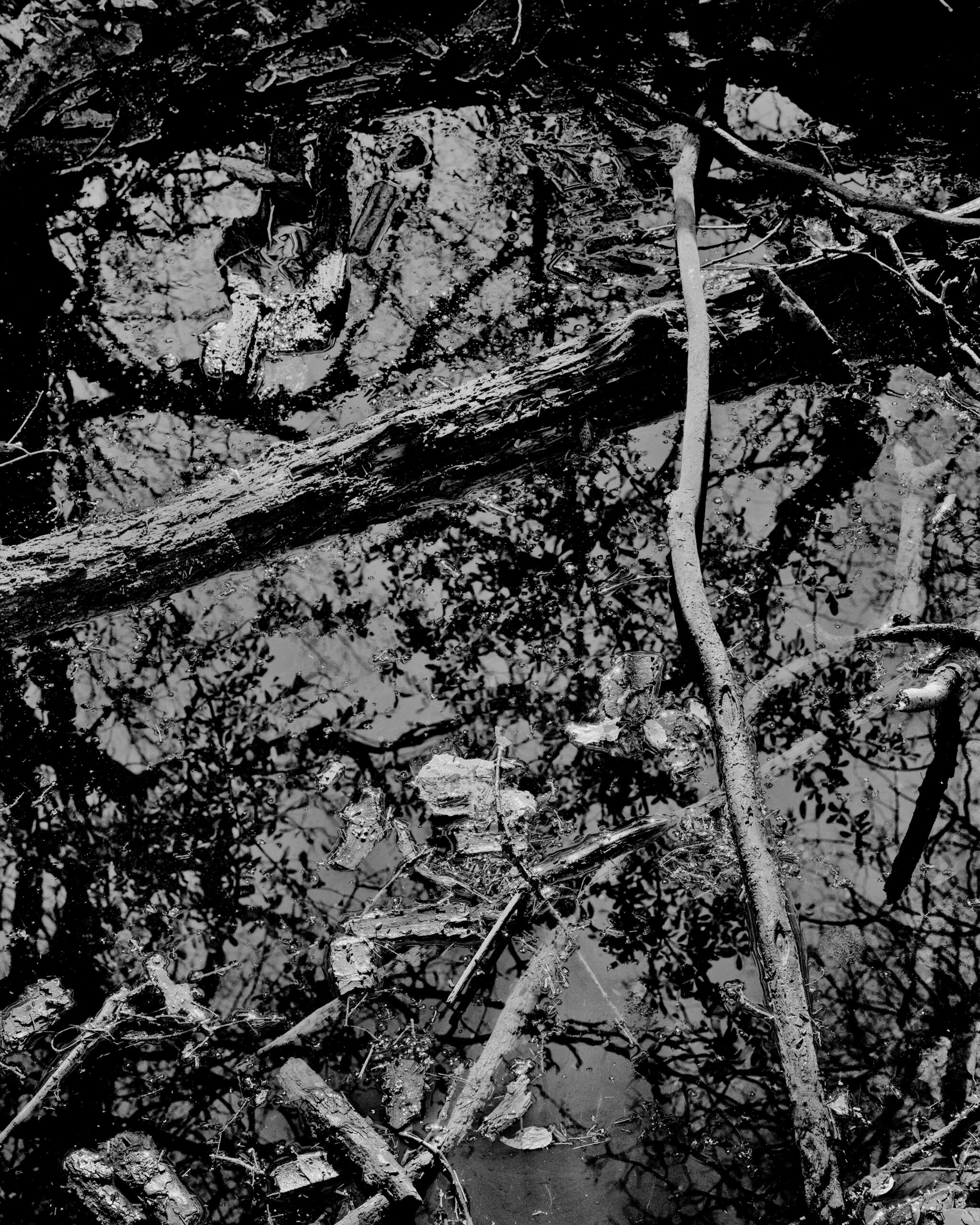 Flooded mine shaft.