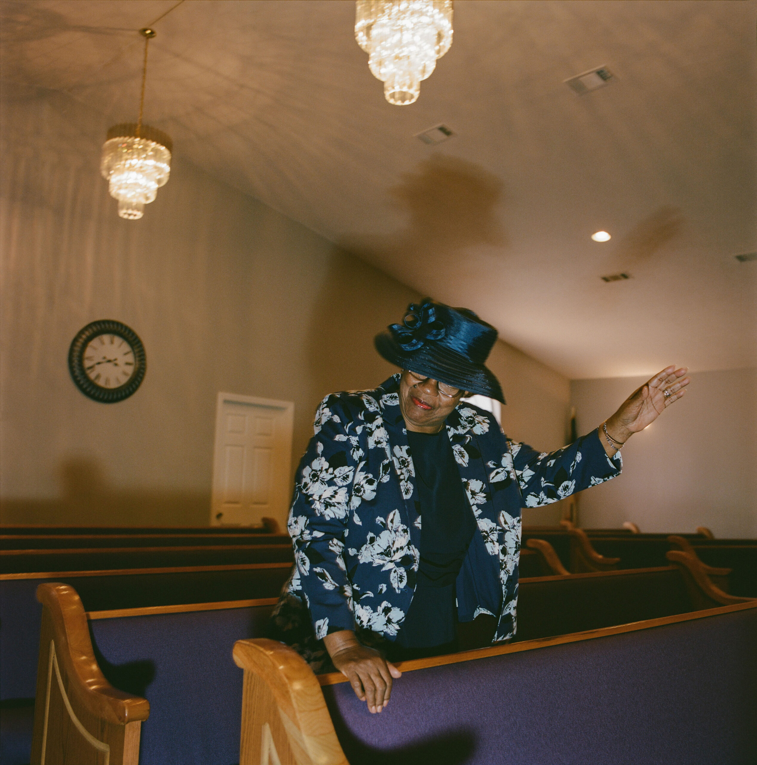 Dr Martin’s mother Jane Martin 76, singing at the Sweet Home Church.