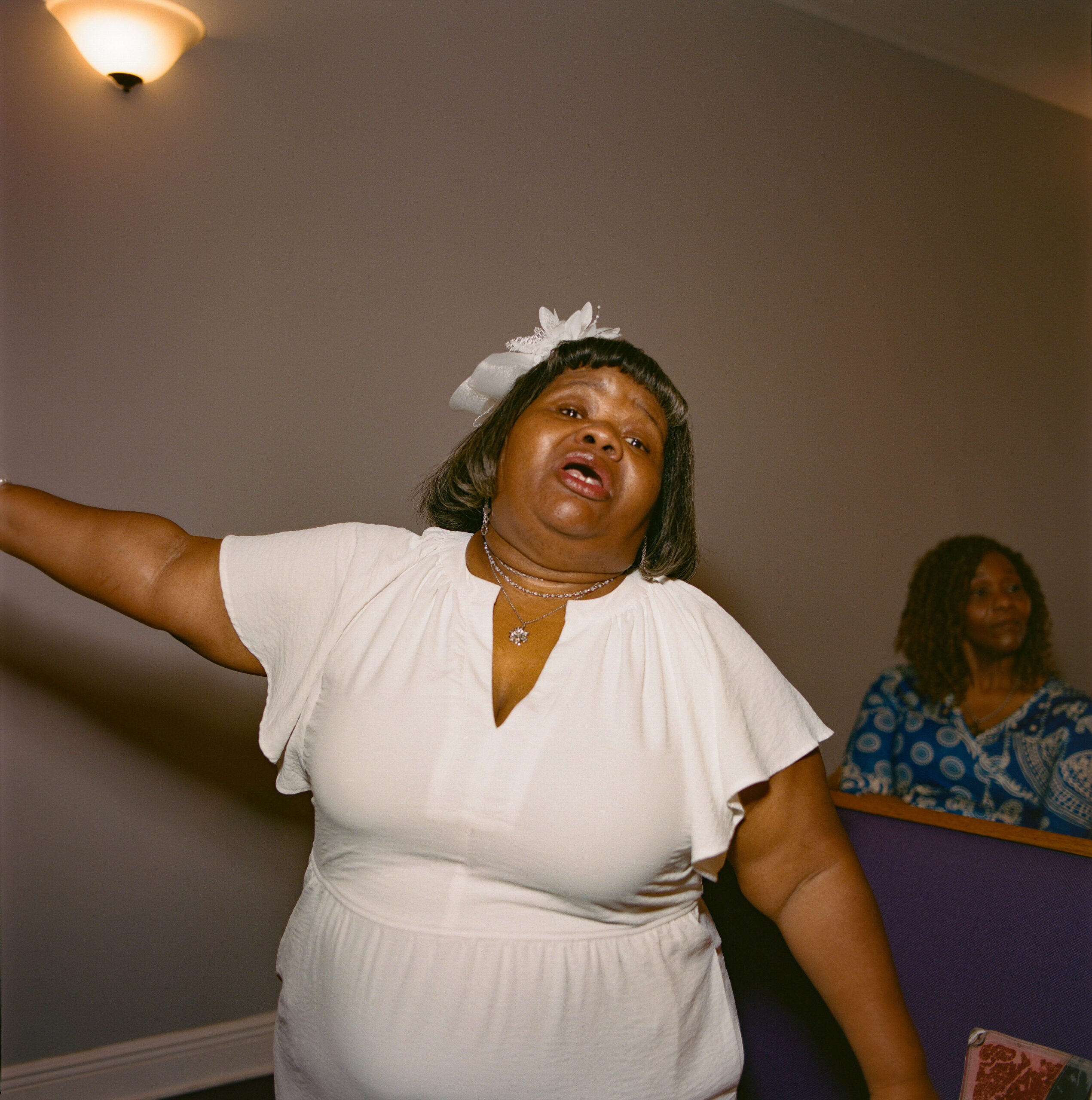 Sheila Seeden sings at Sweet Home Church.