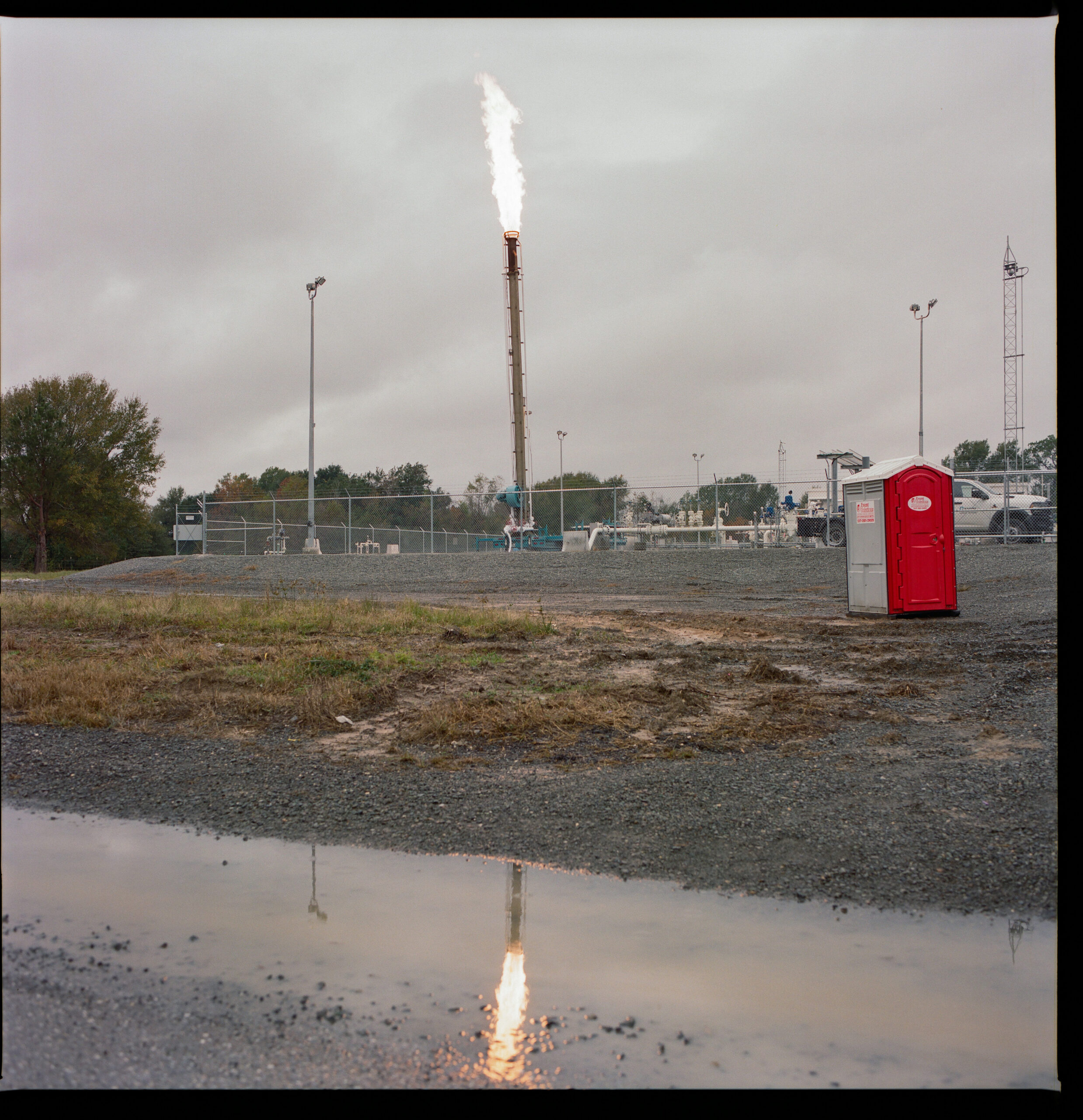 Burning gas flare.