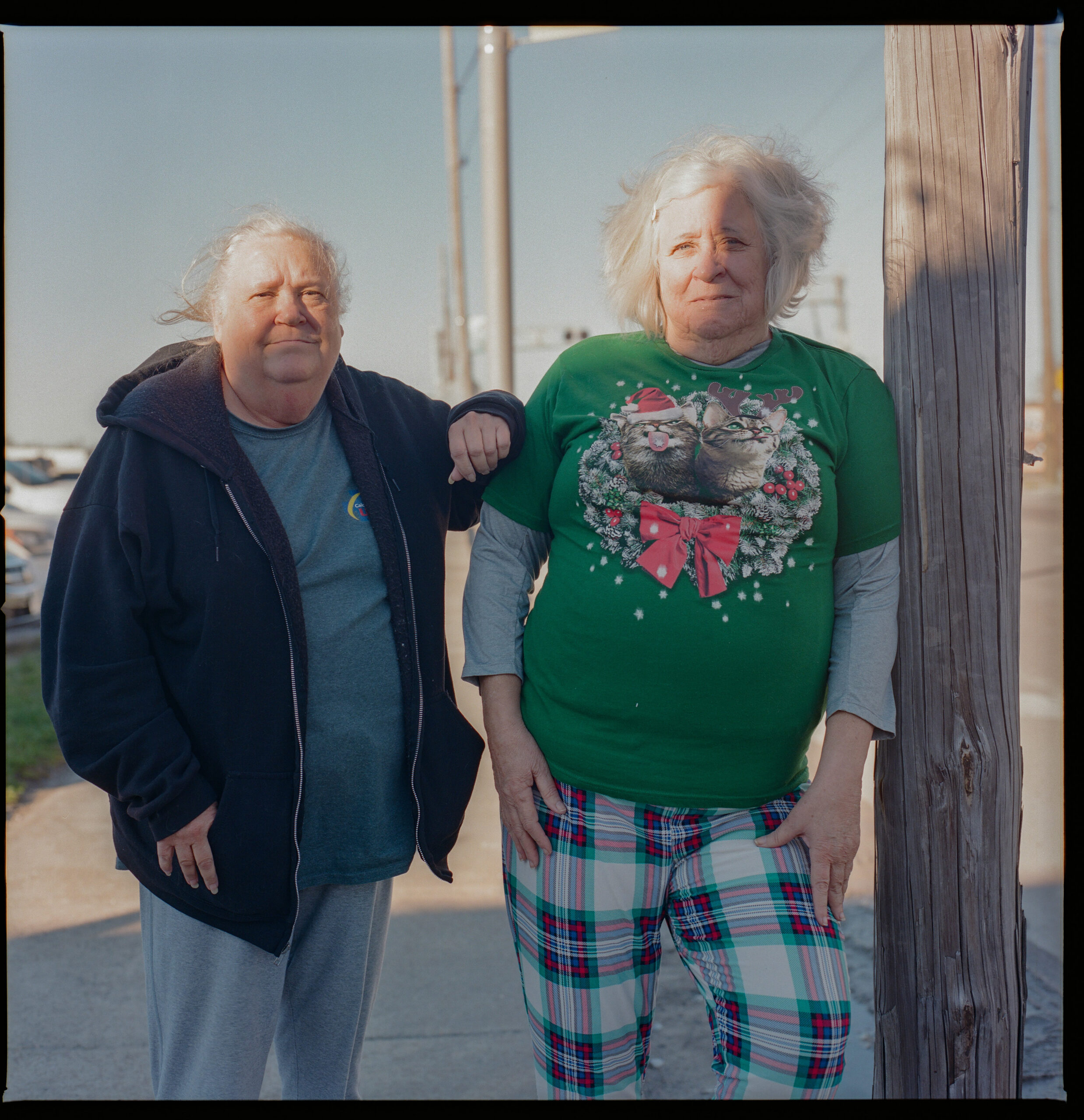 Brenda Jones (64), left, and Fran Carrier (73), right, attend the Village Coffee House monthly party.