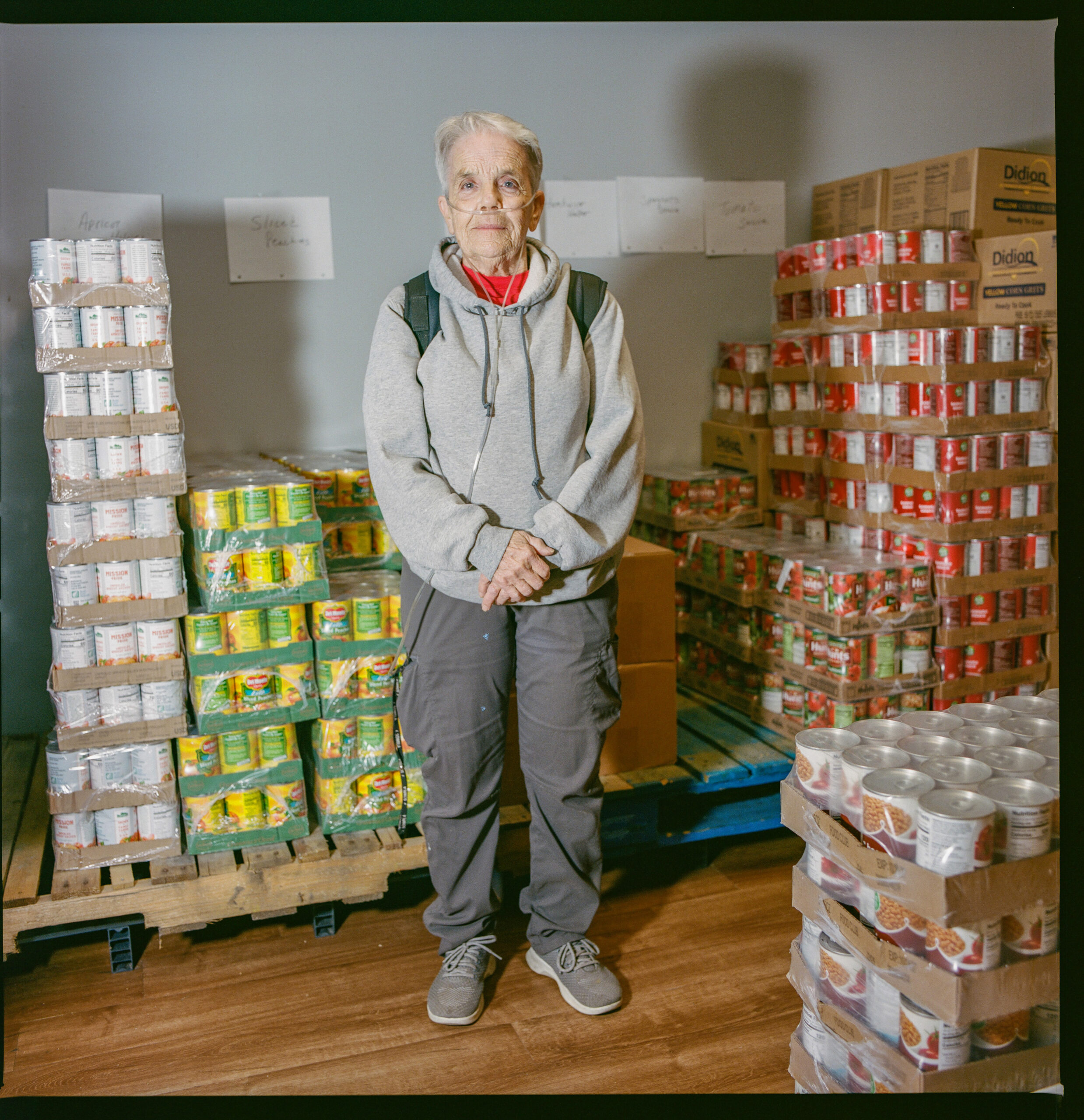 Bonnie Thornton (75) volunteers at Westlake Volunteer Church. She relies on portable oxygen and cannot leave home without a car.