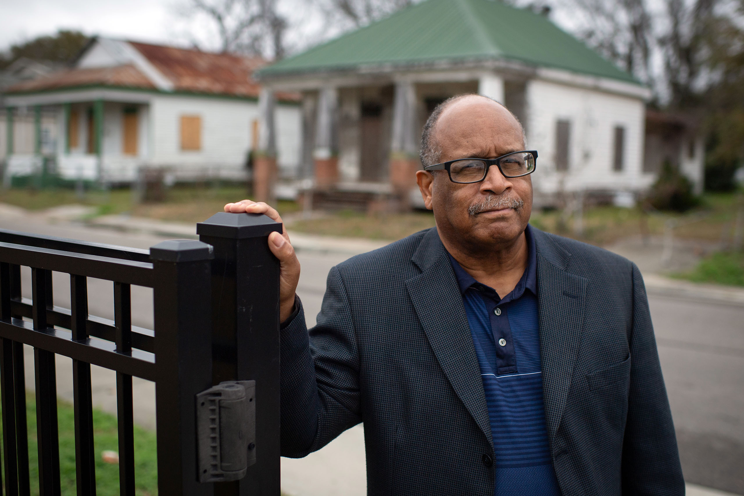 Gordon Jackson of Biloxi NAACP, stands for a portrait on Main Street.