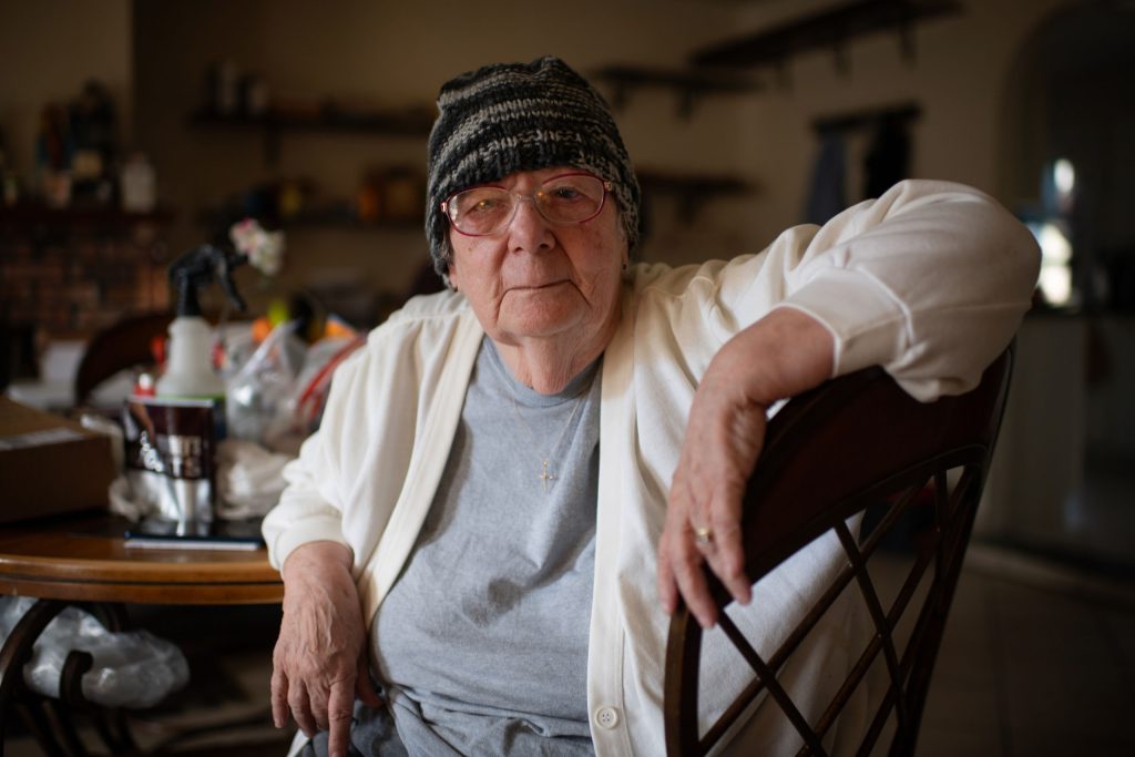 Barbara Weckesser, leader of Cherokee Concerned Citizens, sits for a portrait in her home.